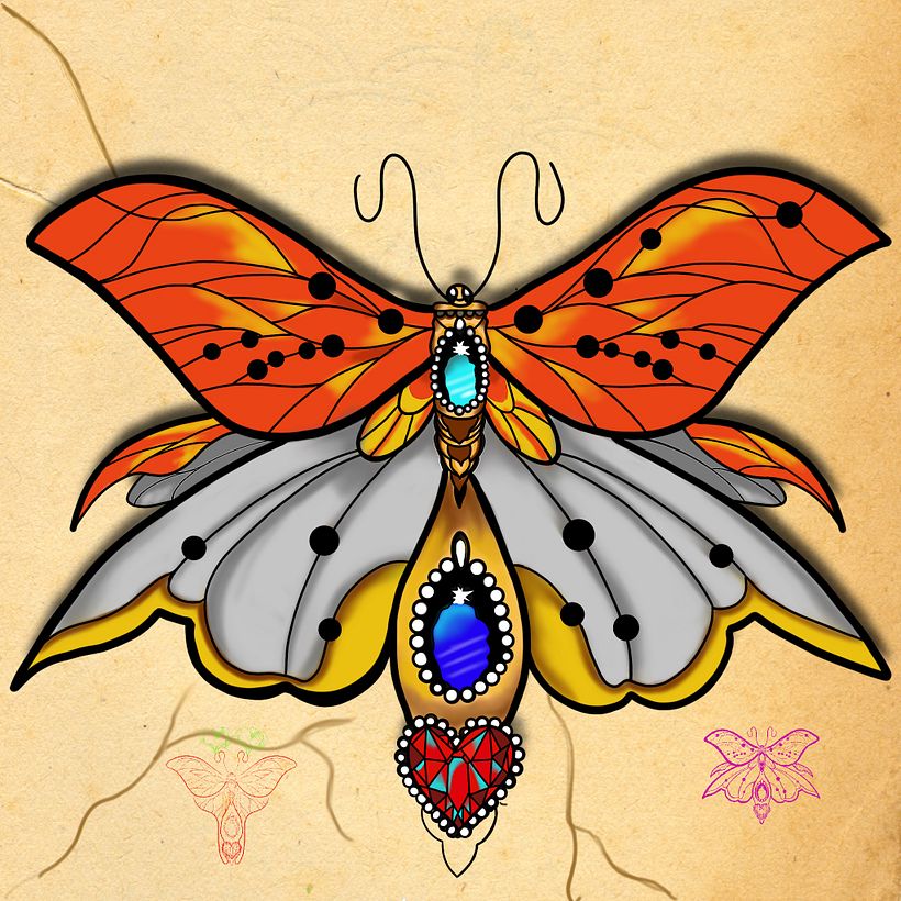 Meu projeto do curso: Design de tatuagem com efeitos dourados no Procreate 3