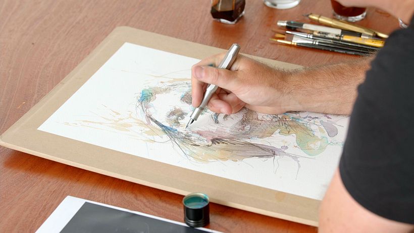 Use alcohol to water down ink.