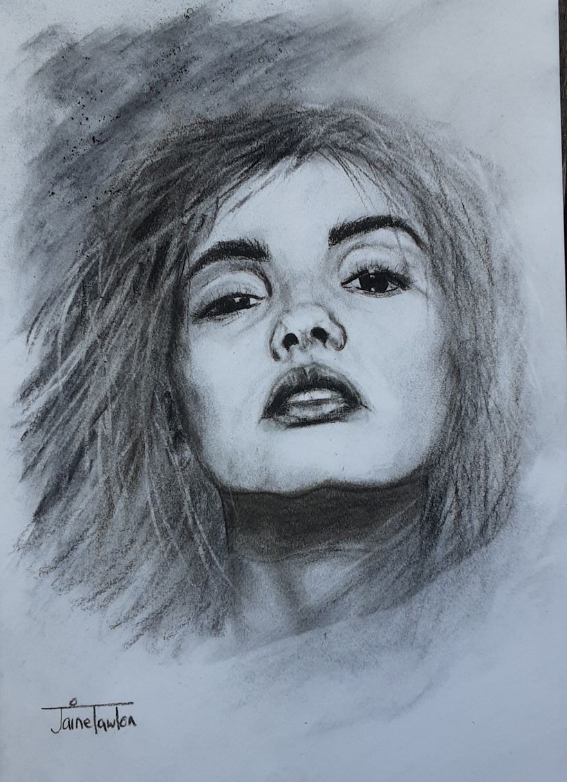 Completed image in charcoal