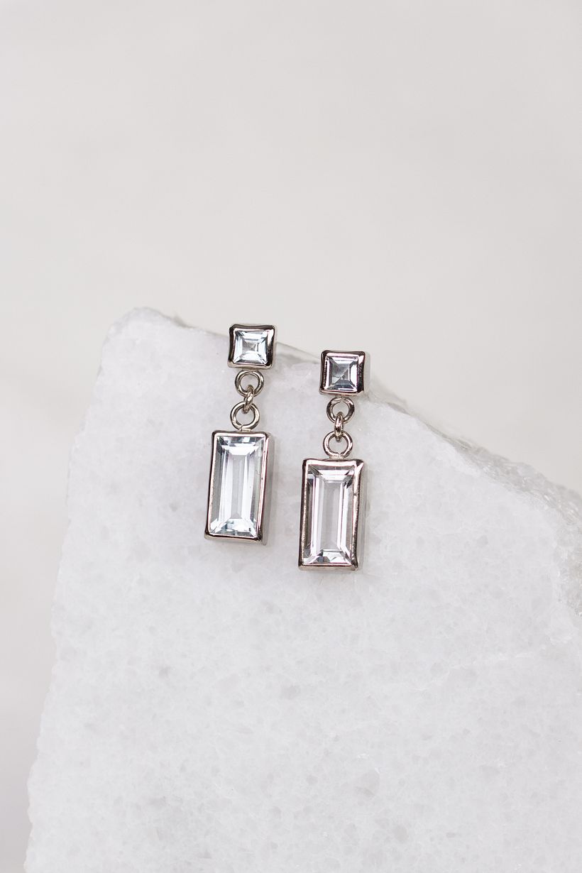 Pendientes Aguamarina estilo Art Deco 1