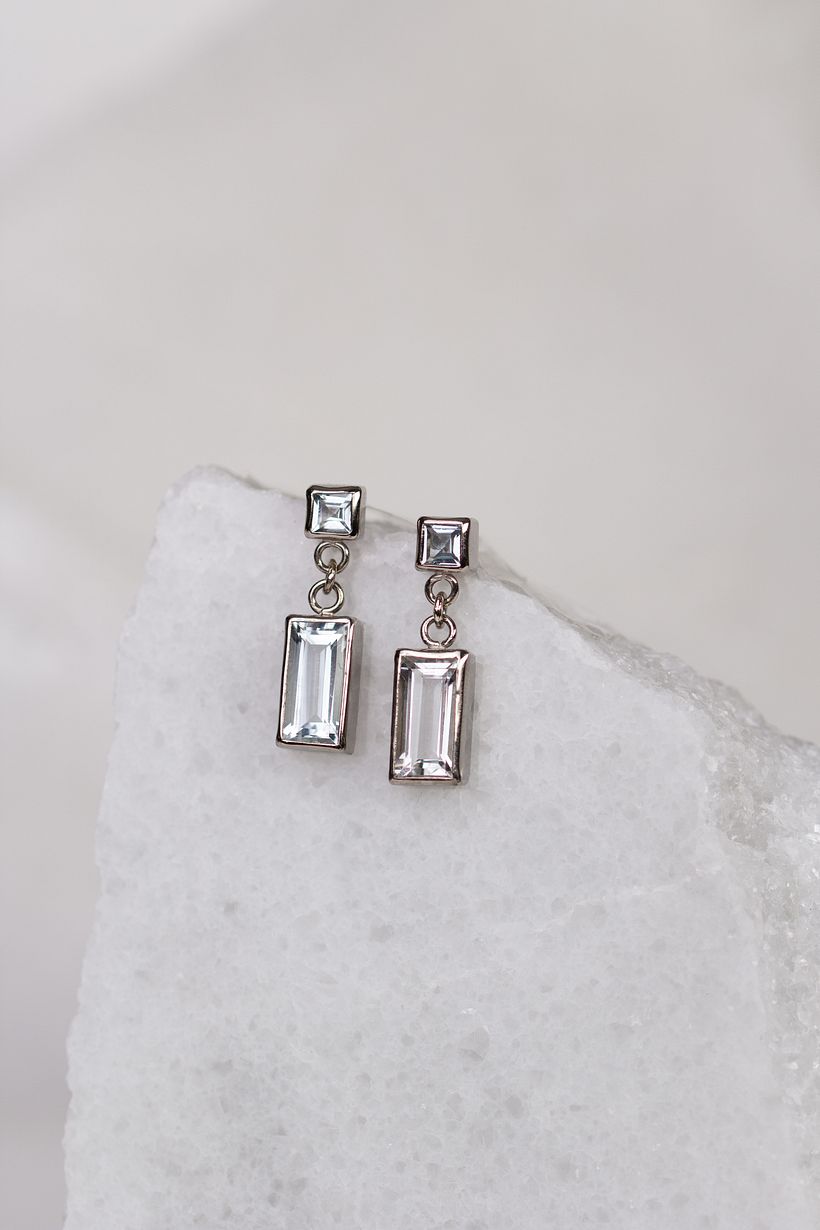 Pendientes Aguamarina estilo Art Deco 2