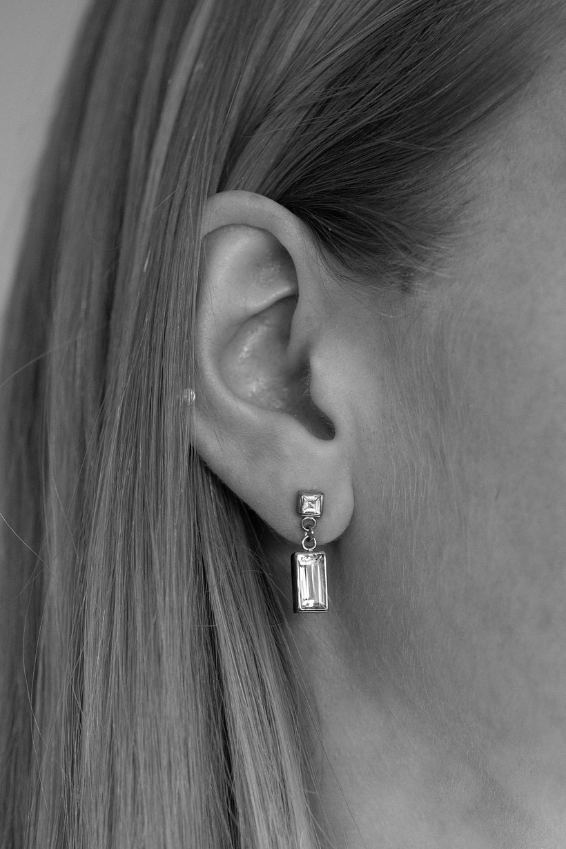 Pendientes Aguamarina estilo Art Deco 3