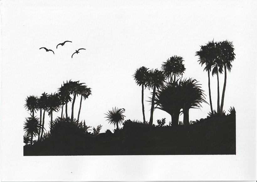 The silhouette exercise based on my own reference photo (Gran Canaria),