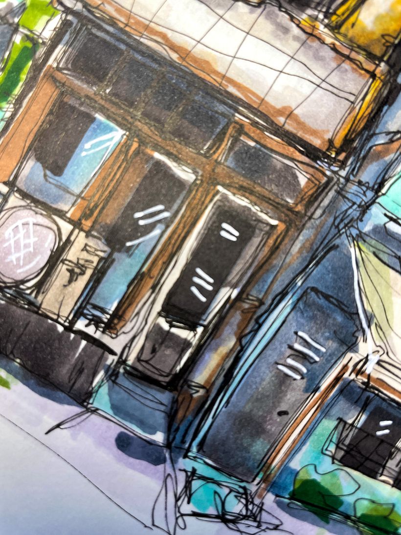 I used the Pitt Artist Grayscale pens at the end to go over areas I wanted darker