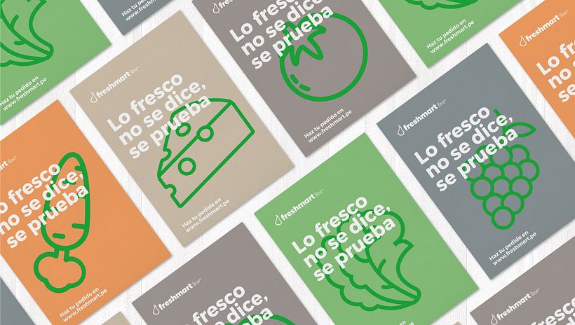 Ejemplos de diseño gráfico de Christopher Pierce para la marca Freshmart.
