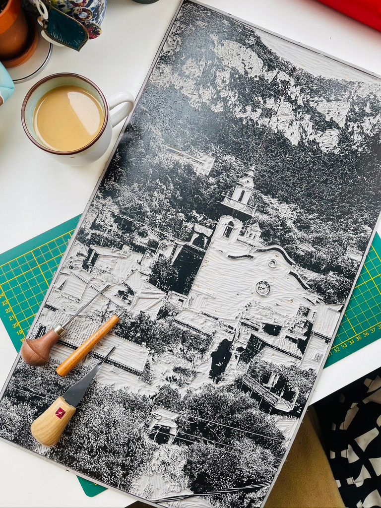 Linocut "Valldemossa"/ 58 x 33,5 cm 2