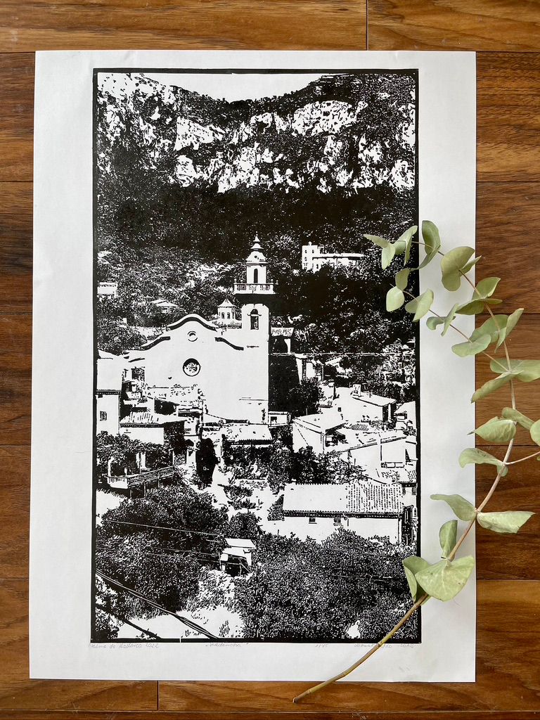 Linocut "Valldemossa"/ 58 x 33,5 cm 3