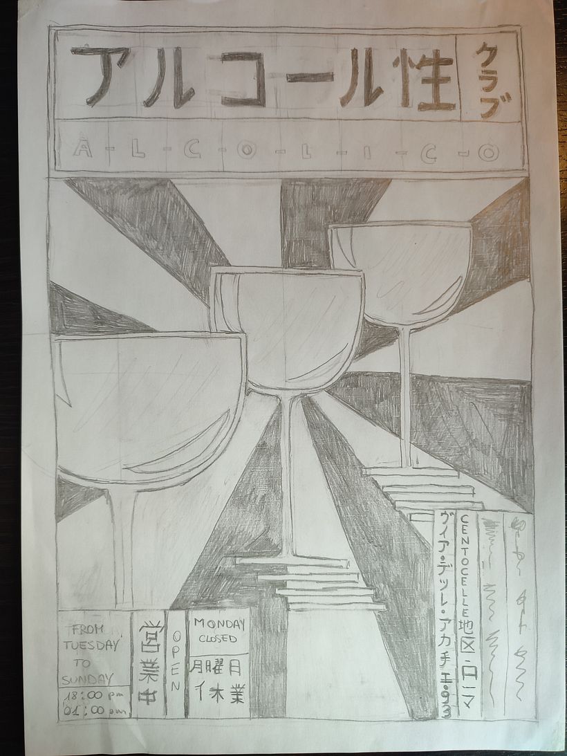 Poster per un pub di amici, ho provato a fare una cosa semplice ma cercando di tenere un tono vintage