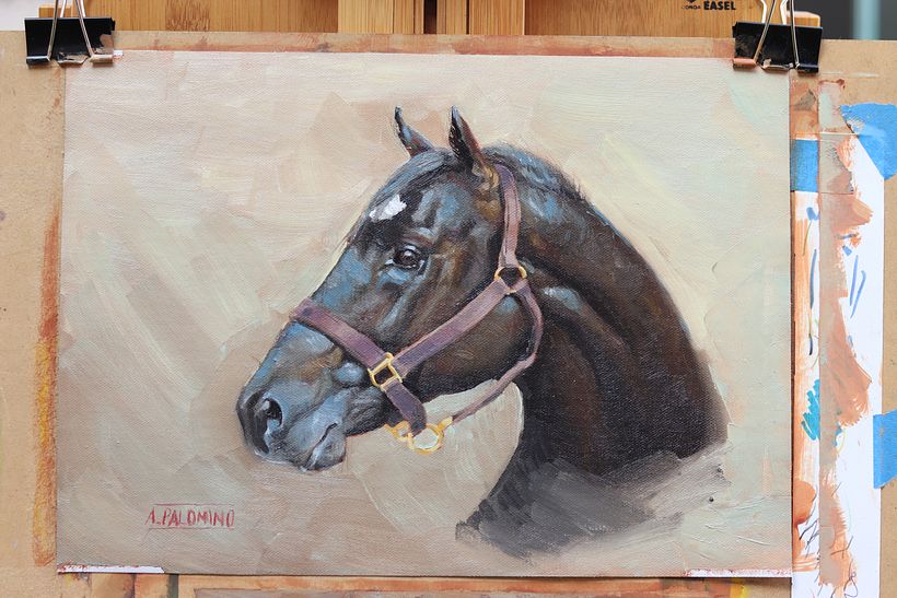 Caballo negro. Óleo sobre lienzo. 2