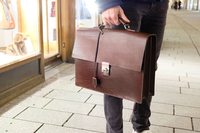 Handgenähte Aktentasche mit Zwischenfach 1