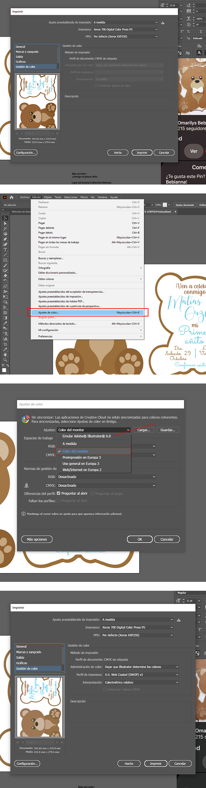 problemas con el perfil de color en illustrator 1