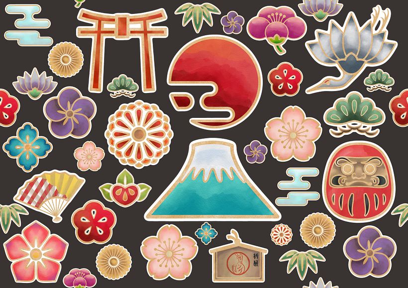 Japanese sticker motifs 2