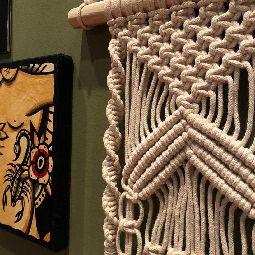 Meu primeiro macramê: presente para a Fla 4