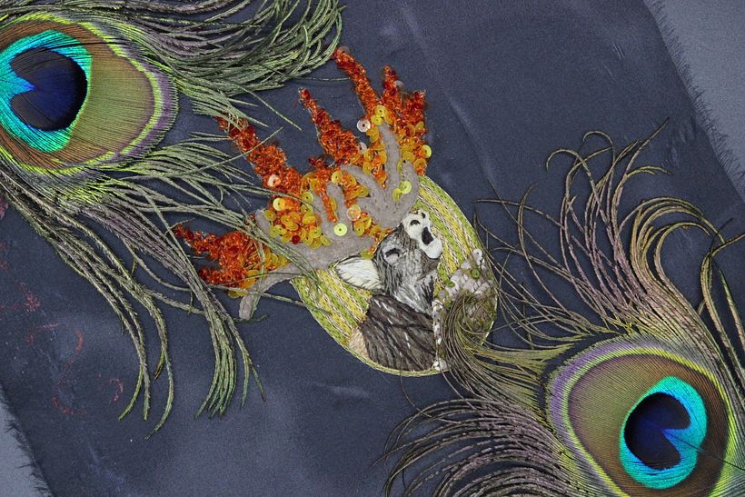 Ricamo tridimensionale che ho dedicato al problema degli incendi nelle foreste 5