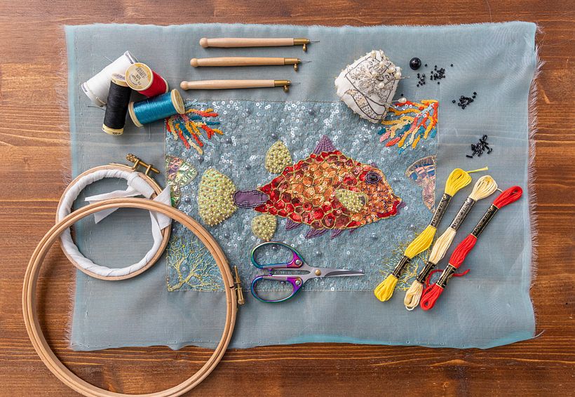 Uno dei progetti dal corso professionale per le ricamatrici "Professione - Ricamo D'arte" - Diseño de moda