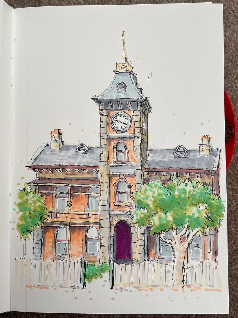 Unlike the first sketch (which was in an A4 pad), the last two are in an A5 sketchbook. The result is somewhat squashed.