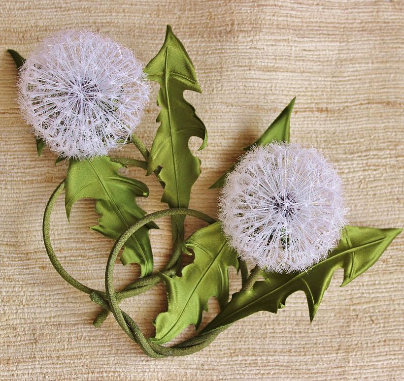 Silk Dandelion Brooches