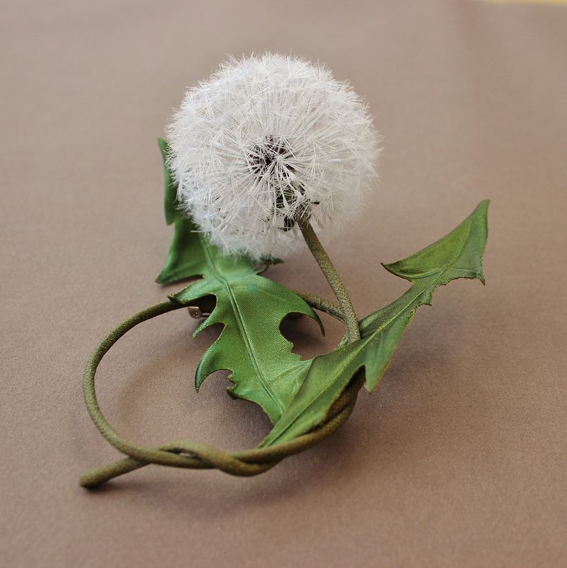 Silk Dandelion Brooch