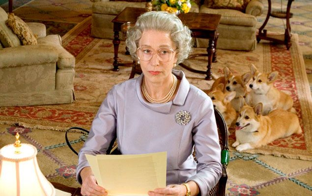Helen Mirren and the Corgis in "The Queen"