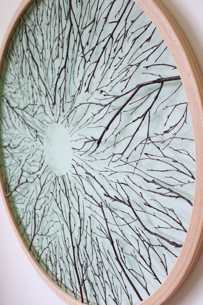 Tapestry inspired by the forest canopy - work in progress 5