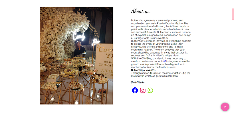 Landing Page "Dulce mia p.v" 2