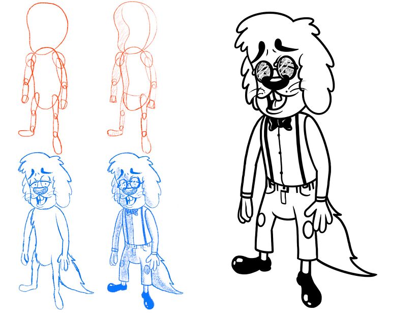 trabaje dos personajes previos, uno timido y nerd