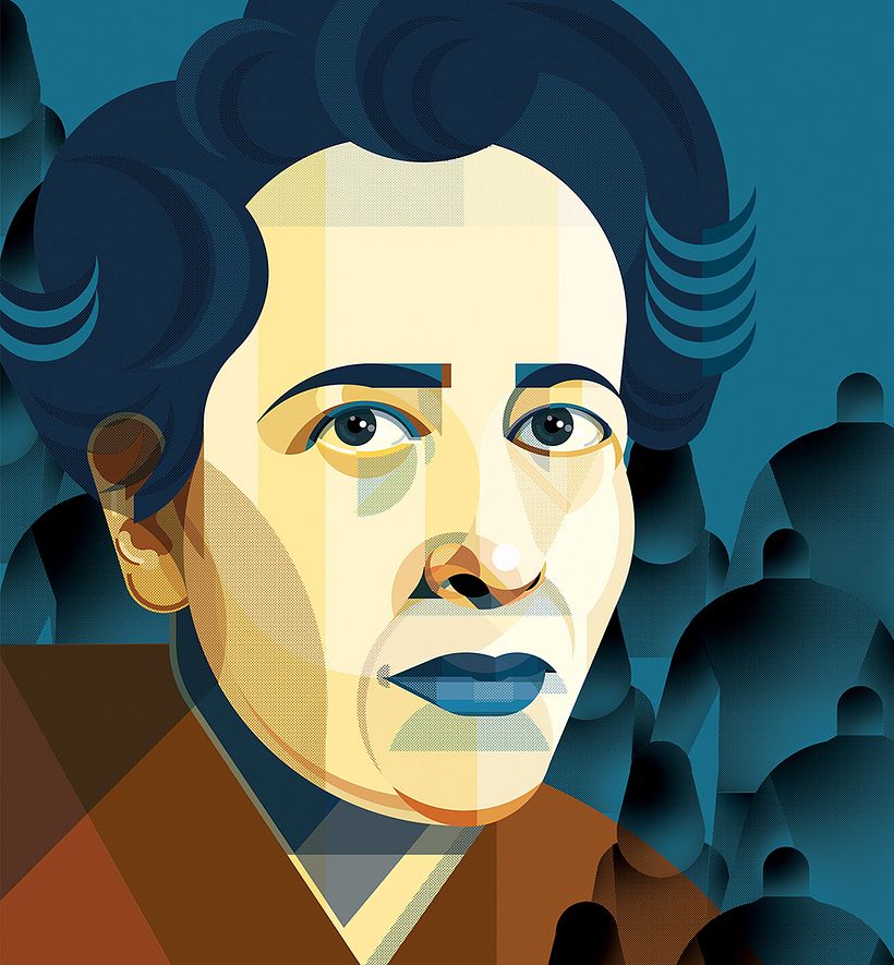 Il ritratto di Hannah Arendt realizzato da Alice Iuri