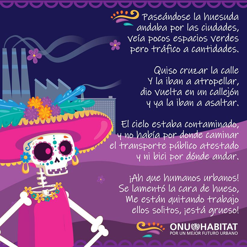 Calavera de ONU Habitat México.