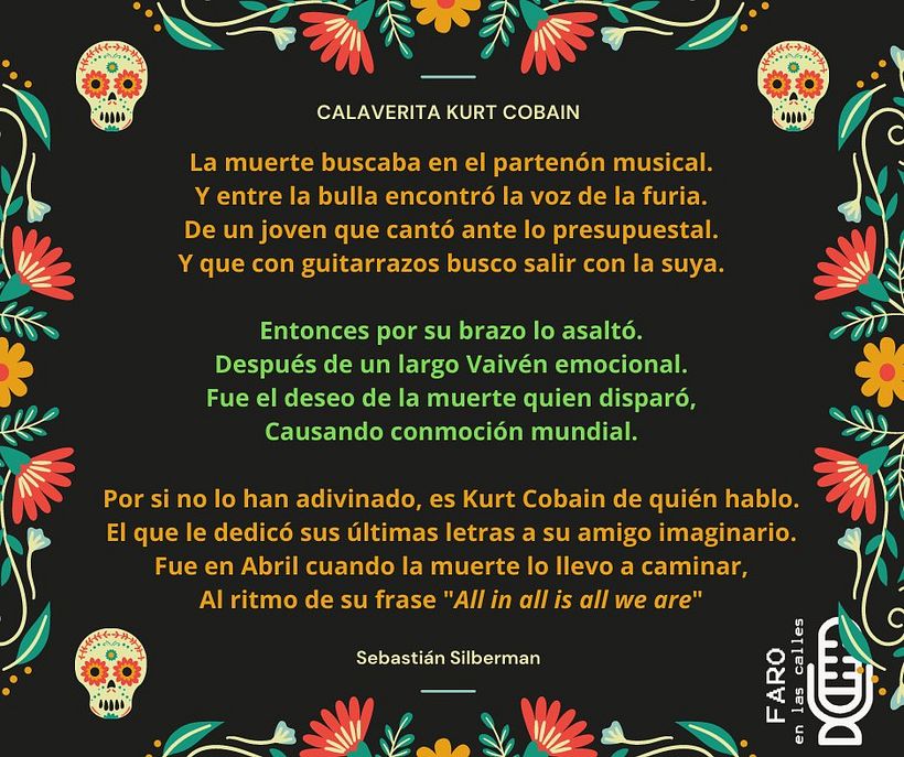 "Calaverita a Kurt Cobain", de Sebastián Silberman.