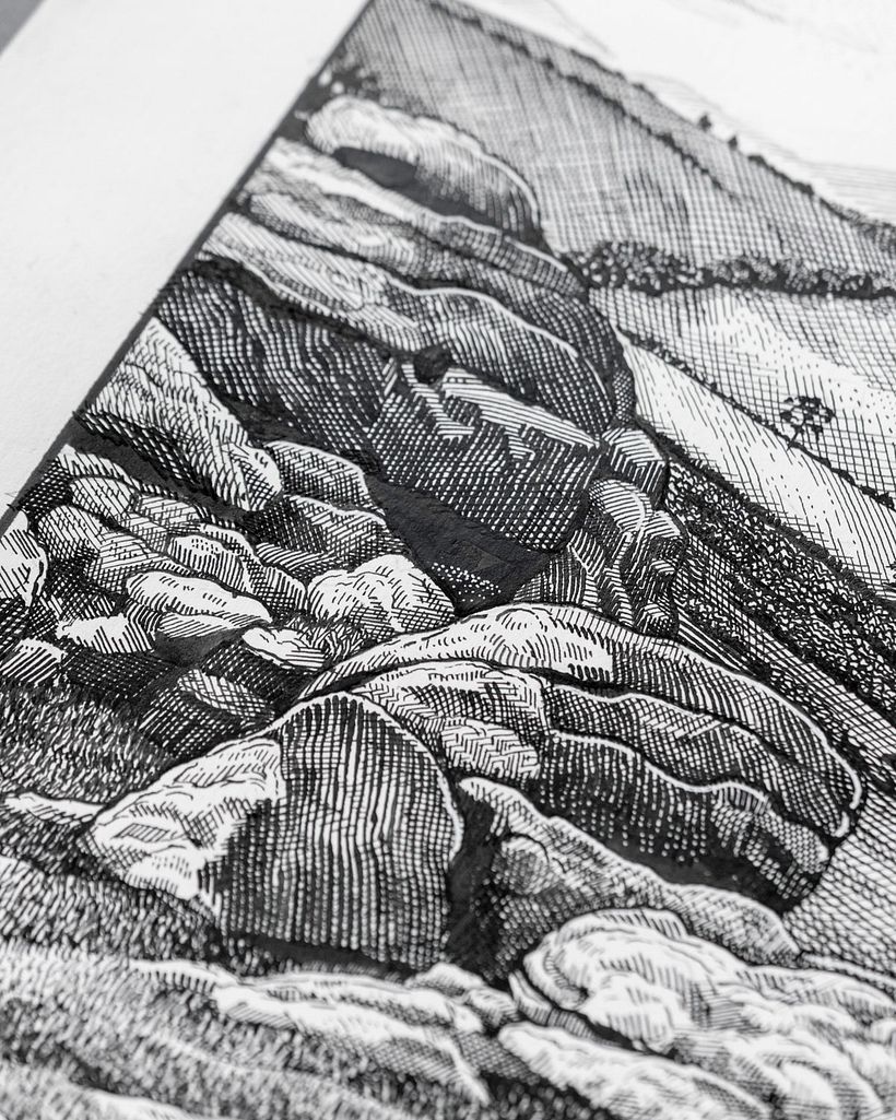 Where the stones sing - Dip pen and ink drawing  3