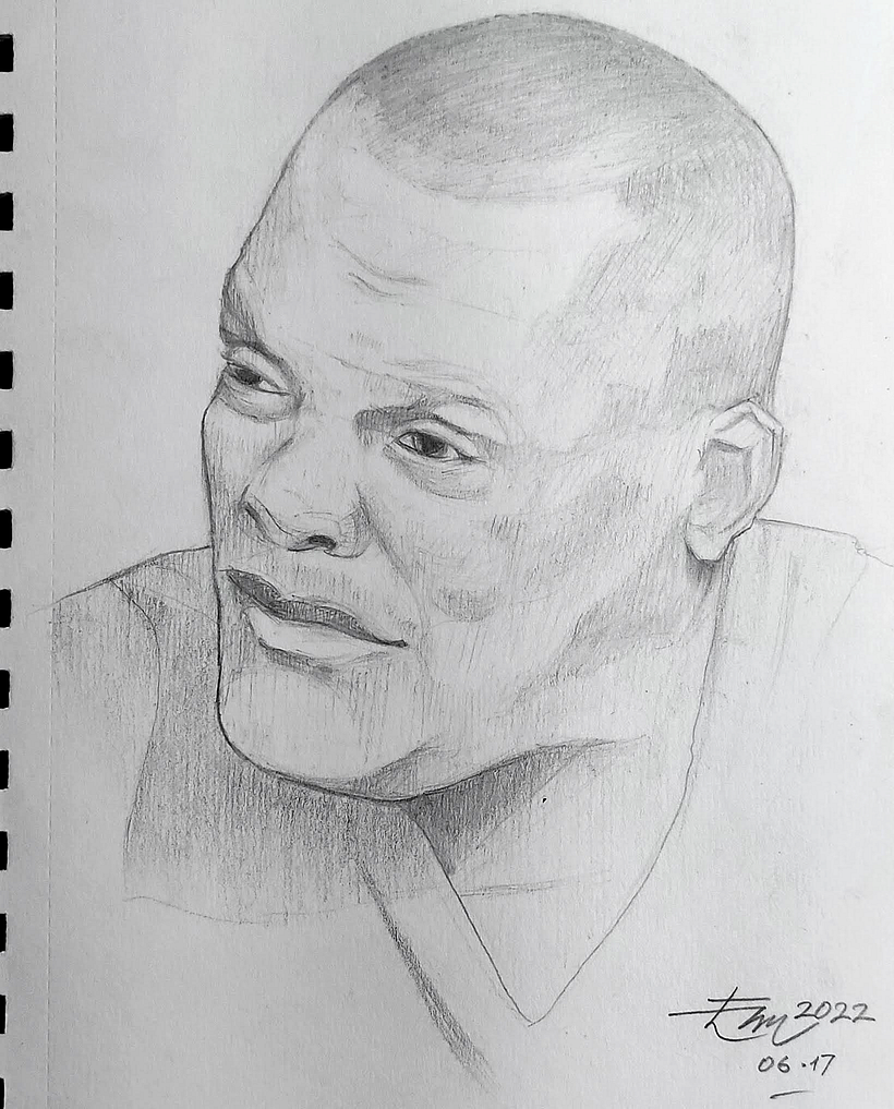 Roger M. Eugène - Chanteur Haitien membre fondateur Tabou Combo - déssiné le 17 juin 2022