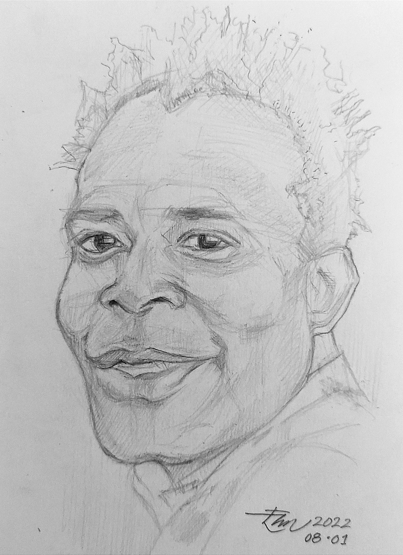 Pr. Arol Josué - Eminent Ethonologue et Artiste Haitien - déssiné le 1er août 2022