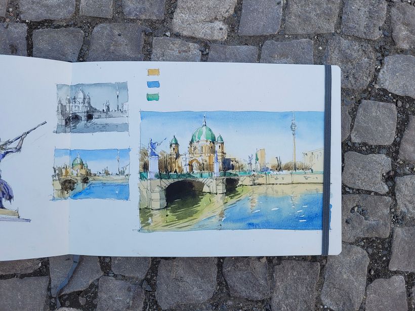 Additional photo in context with cobblestone passe-partout. 