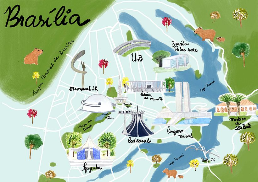 Mapa da minha cidade, Brasília, capital do Brasil
