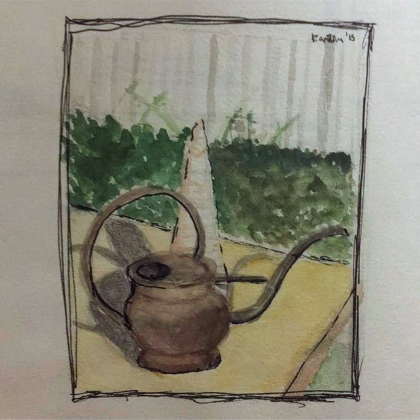 watercolor and fineliner pen