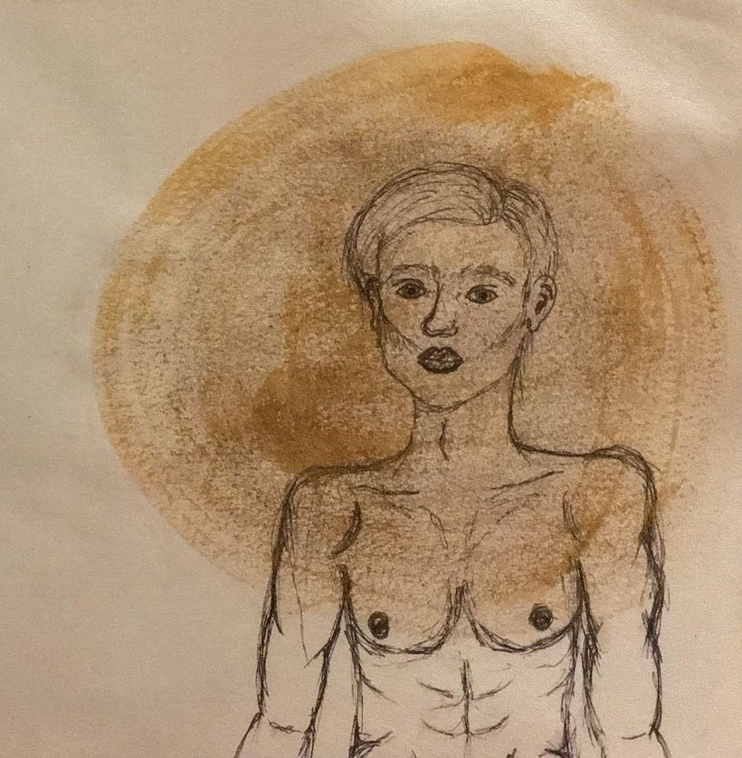fineliner pen and acryl