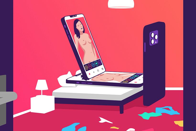 Illustration for Stern Magazine about Tinder’s 10th anniversary and how it changed dating.