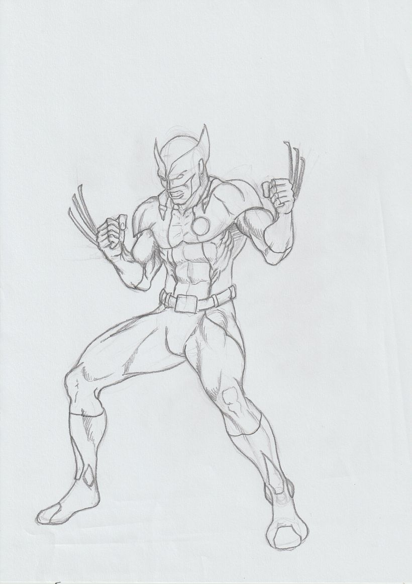 Ecco la seconda versione del mio progetto finale sotto forma di schizzo a matita dove ho sistemato la gamba destra