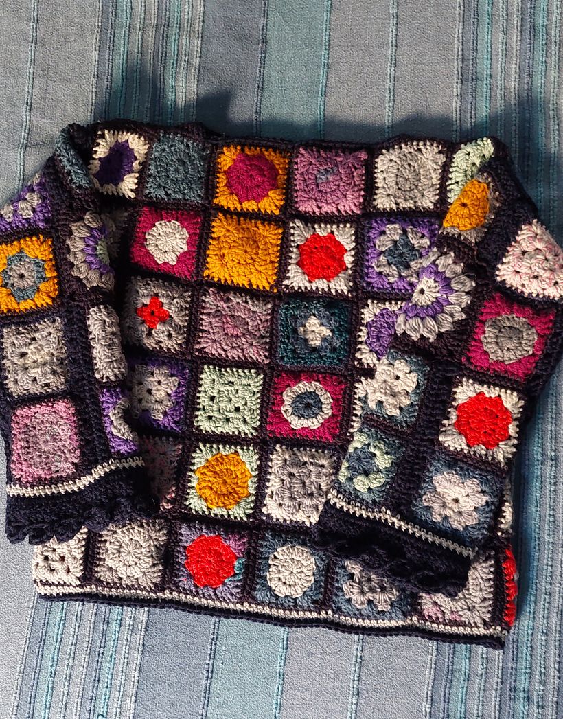 My project for course: Granny Square Crochet: Make Your Own Sweater 2