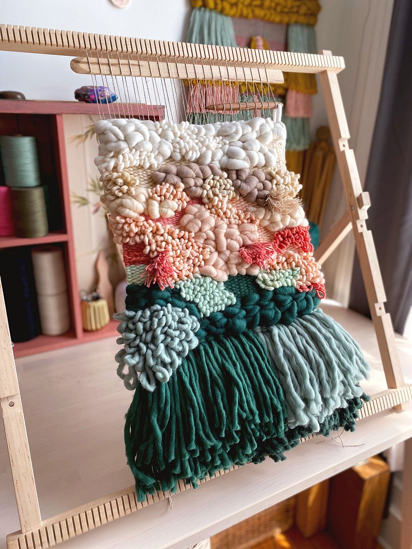 Peach and Green Weaving 4