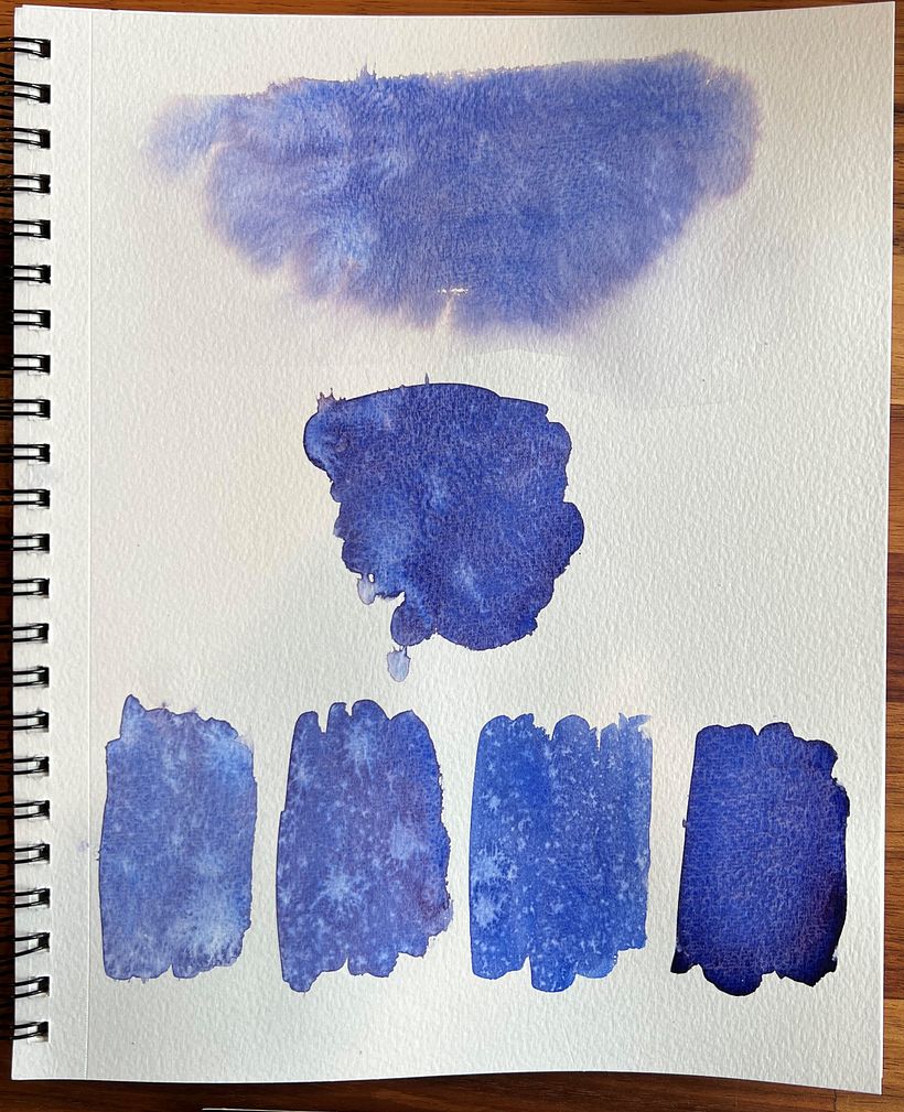 Testing water effects and the depth of pigment in the wash