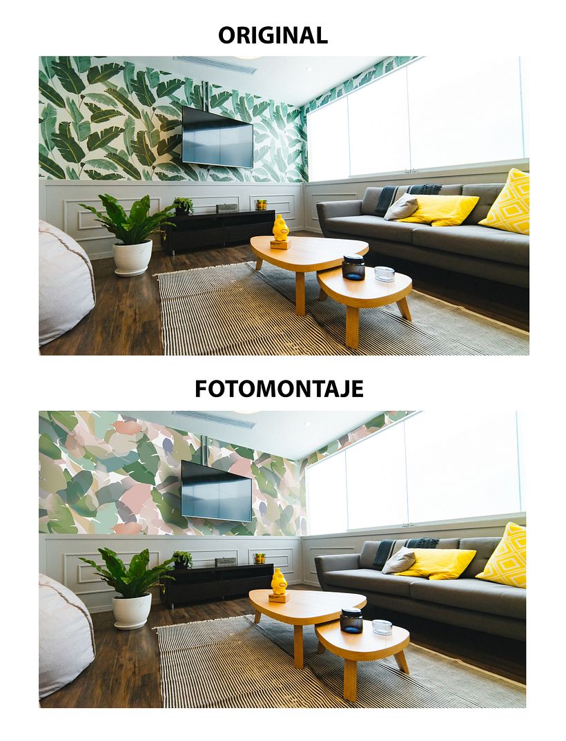 fotomontaje papel de pared