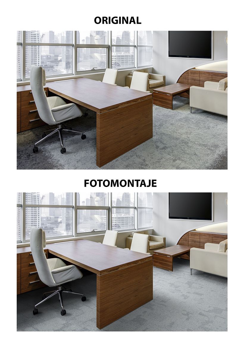 fotomontaje suelo vinilico