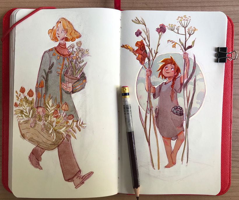 Sketchbook drawings, Procreate colors. 11