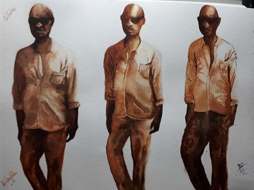 Meu projeto do curso:  Sketching de pessoas em aquarela 5
