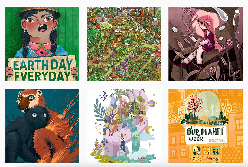 Una muestra de las obras de Our Planet Week en Instagram, vía @ourplanetweek. 