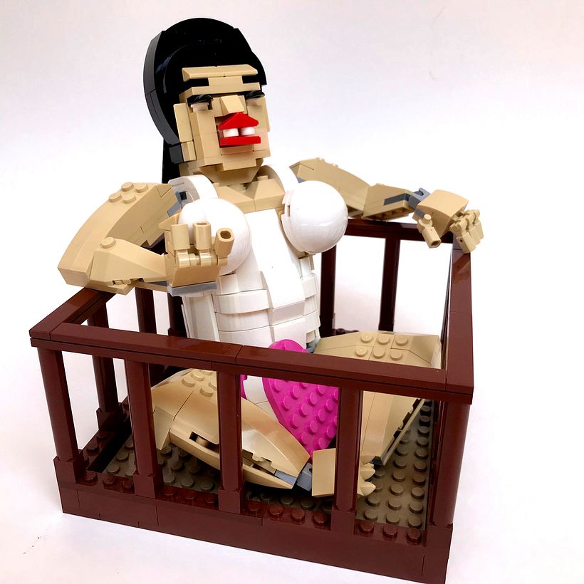 Edie the Egg Lady in her crib