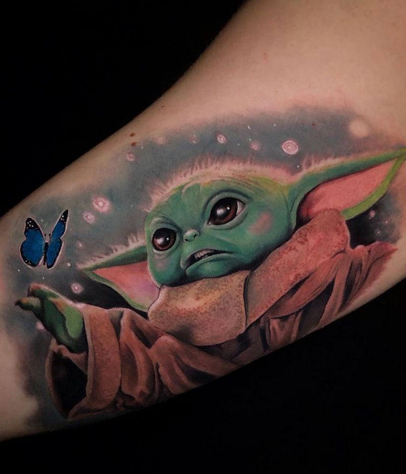Grogu, bebé Yoda. De la serie Mandalorian de Star Wars. 6h de trabajo. Realizado en 2021.