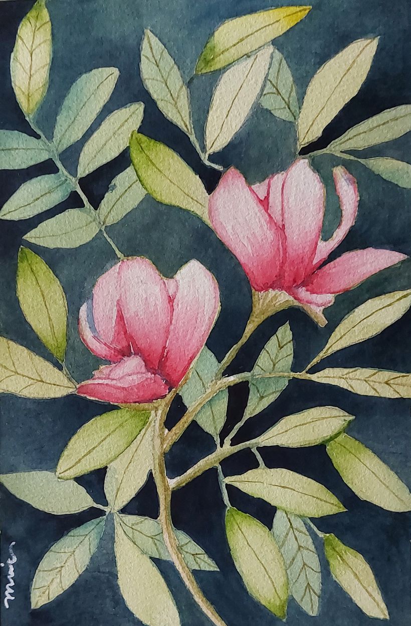 My project for course: Negative Watercolor Painting for Botanical Illustration 3