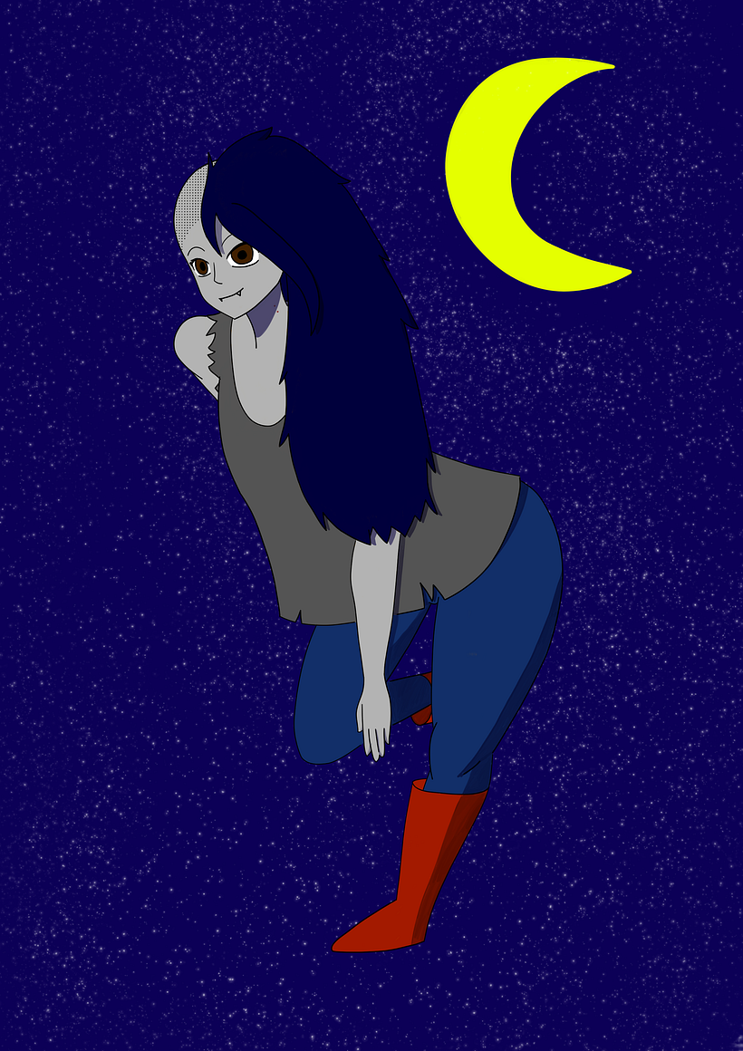 Essa foi uma tentativa de fazer uma fanart da Marceline de hora de aventura, eu não acho que tenha ficado tão bom...